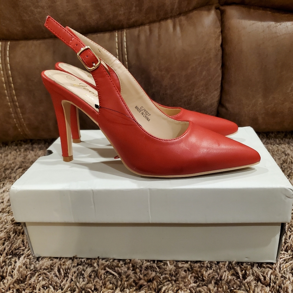 New Red Slingback heels